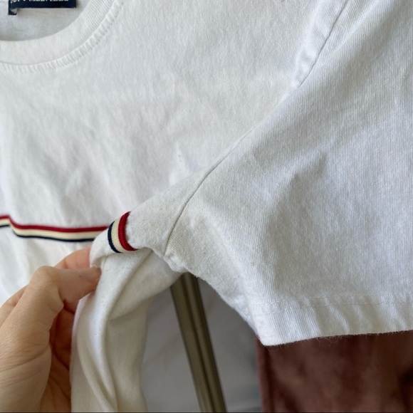 Brandy Melville Red White and Blue Striped T-Shirt - Picture 4 of 5